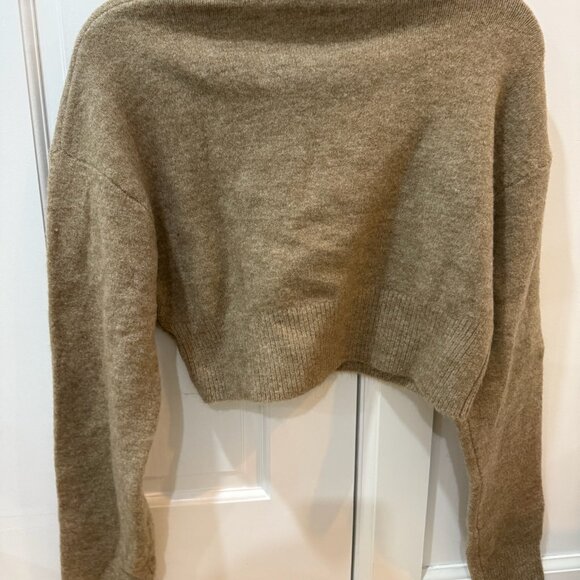 Zara Cropped Knit Brown Sweater - Picture 2 of 2